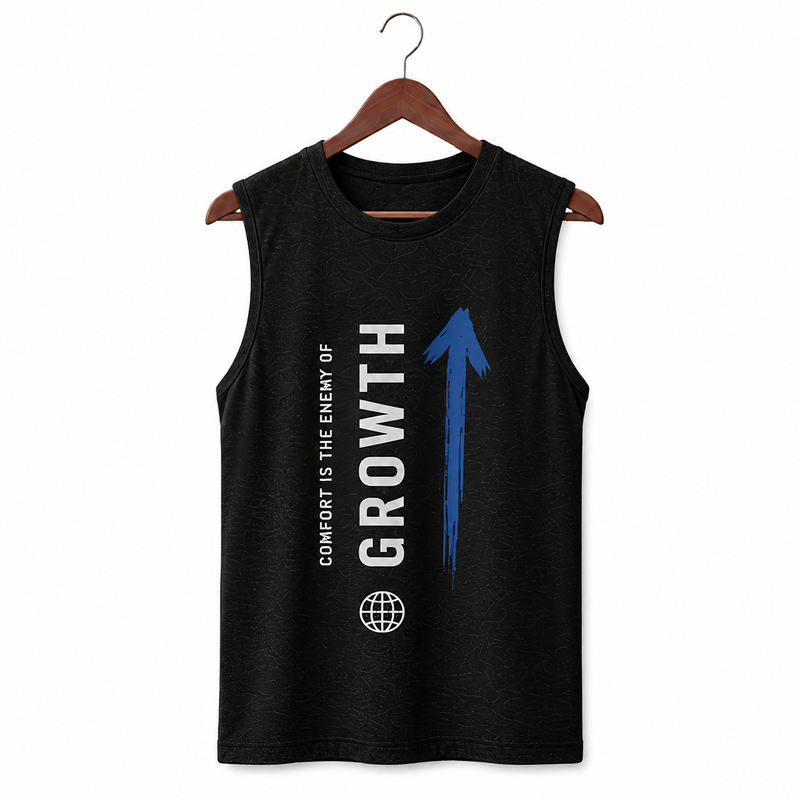 Growth Black Men's Graphic Tank Top