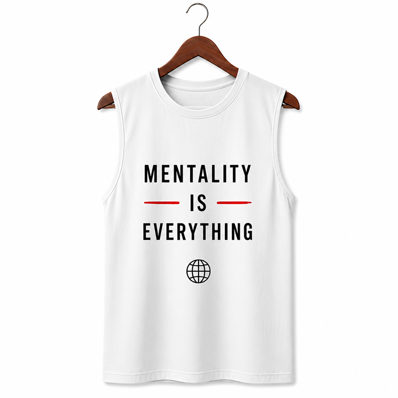 Mentality Is Everything White Men's Graphic Tank Top