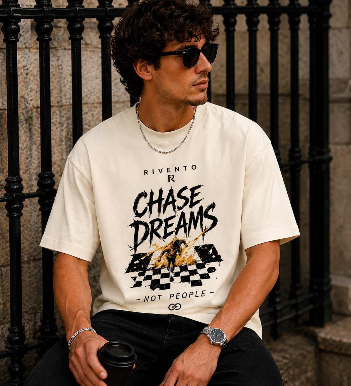 Chase Dreams Oversized Graphic T-Shirt for Men