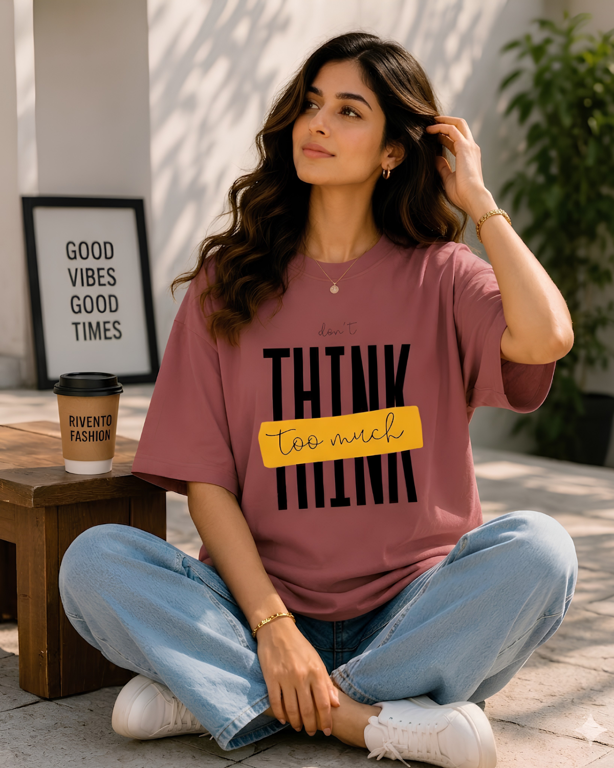 Women Don’t Think Too Much Typography T-Shirt