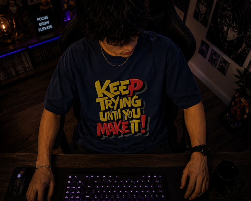 Keep Going Oversized Motivational T-Shirt for Men
