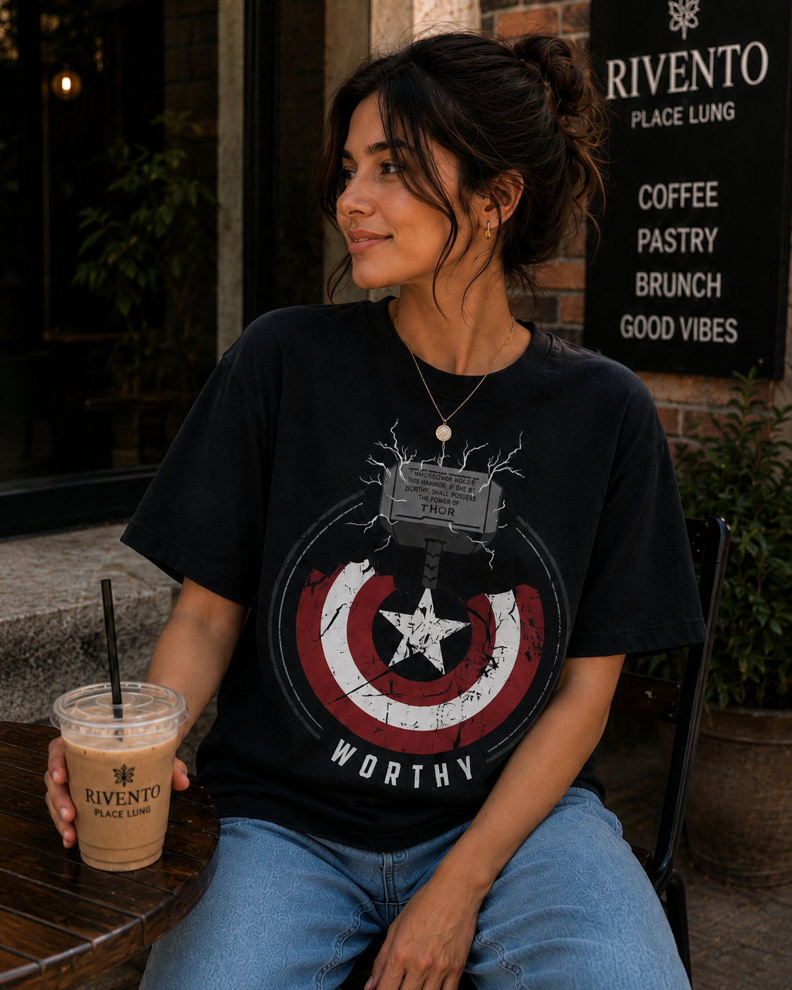 Women Worthy Superhero Graphic T-Shirt