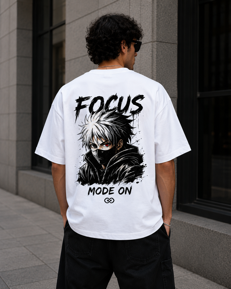 Focus Mode On Oversized Graphic T-Shirt for Men