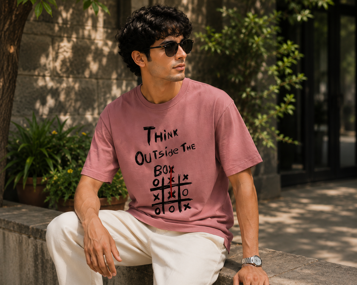 Think Outside The Box Typography Men Classic Fit T-Shirt