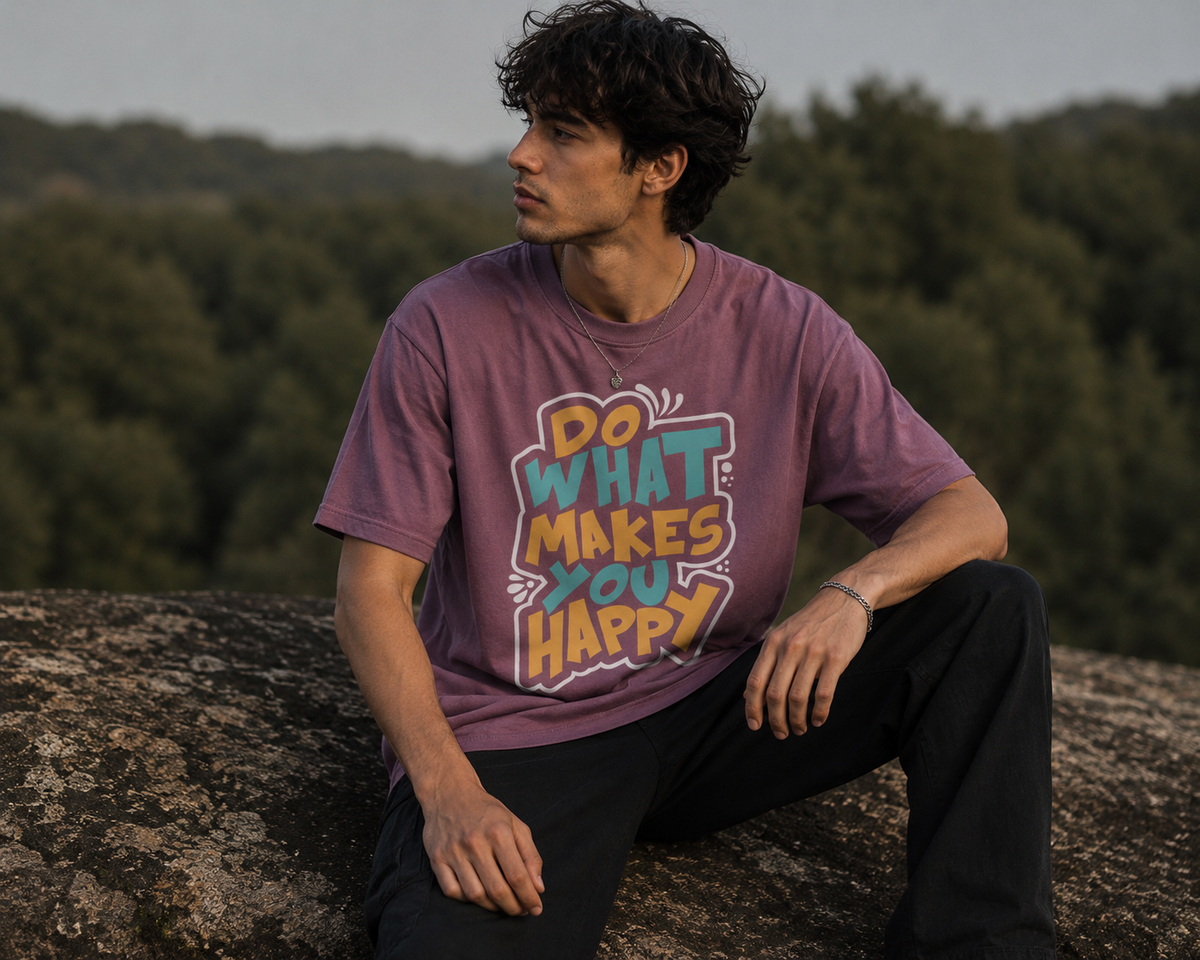 Do What Makes You Happy Typography Men Classic Fit T-Shirt