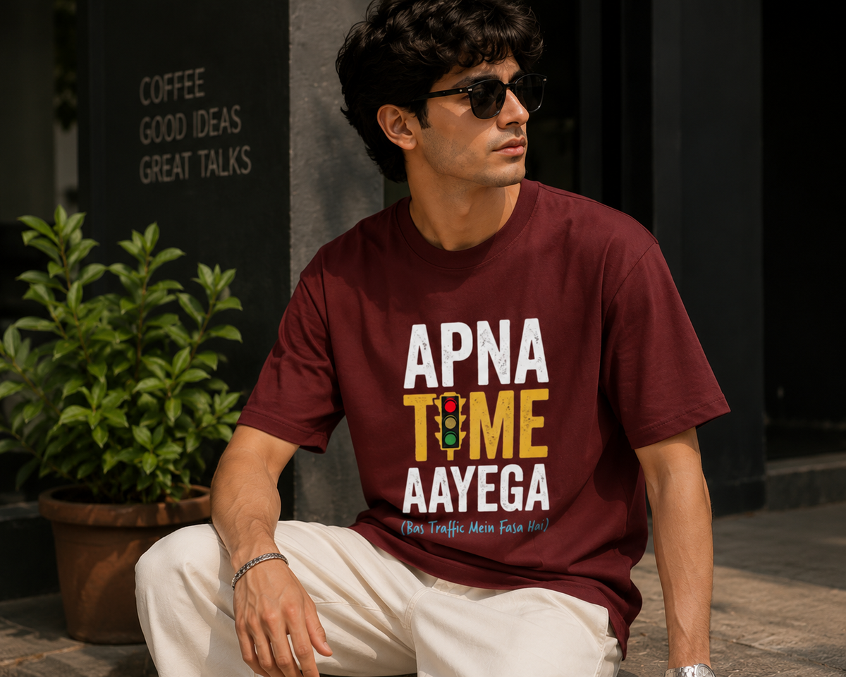 Apna Time Aayega Typography Men Classic Fit T-Shirt