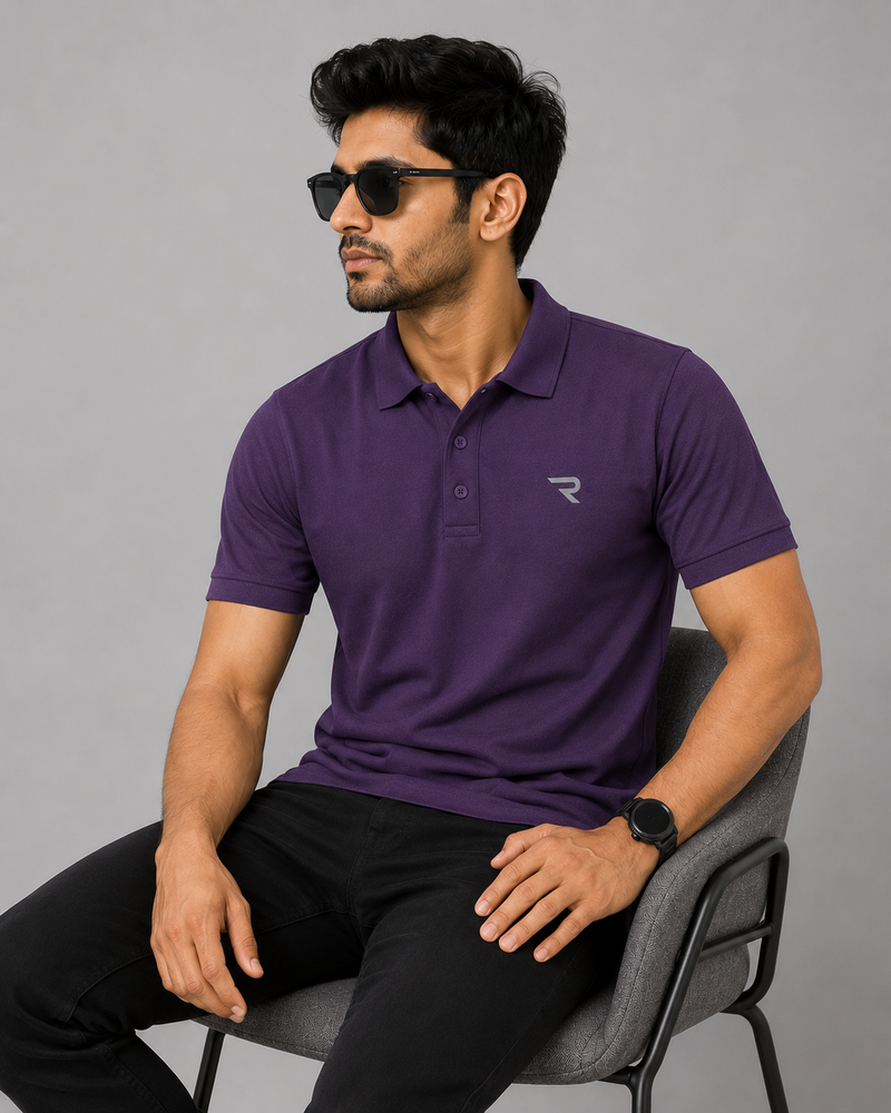 Signature Men Classic Fit Purple Polo T-Shirt