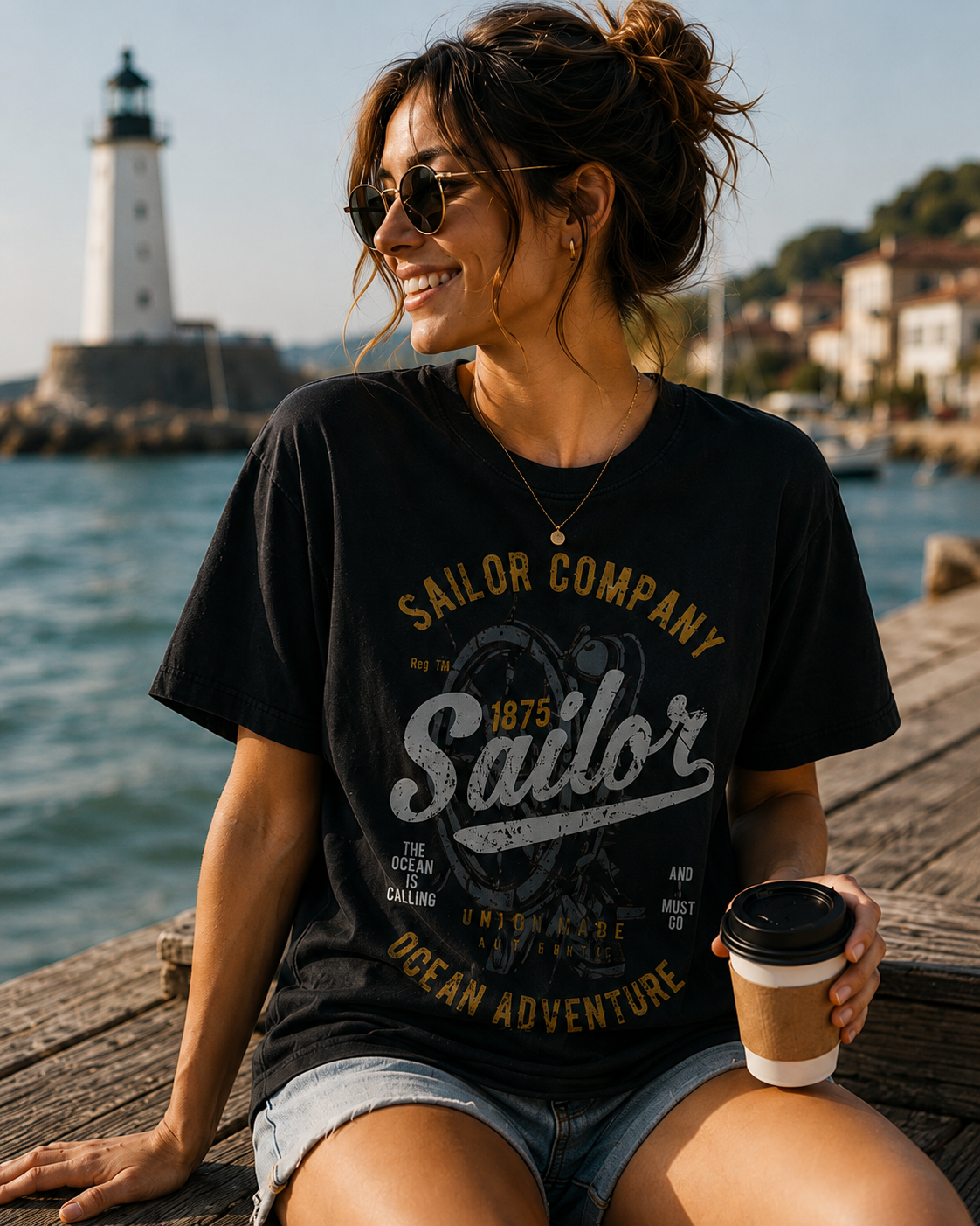 Women Sailor Life Nautical Graphic T-Shirt
