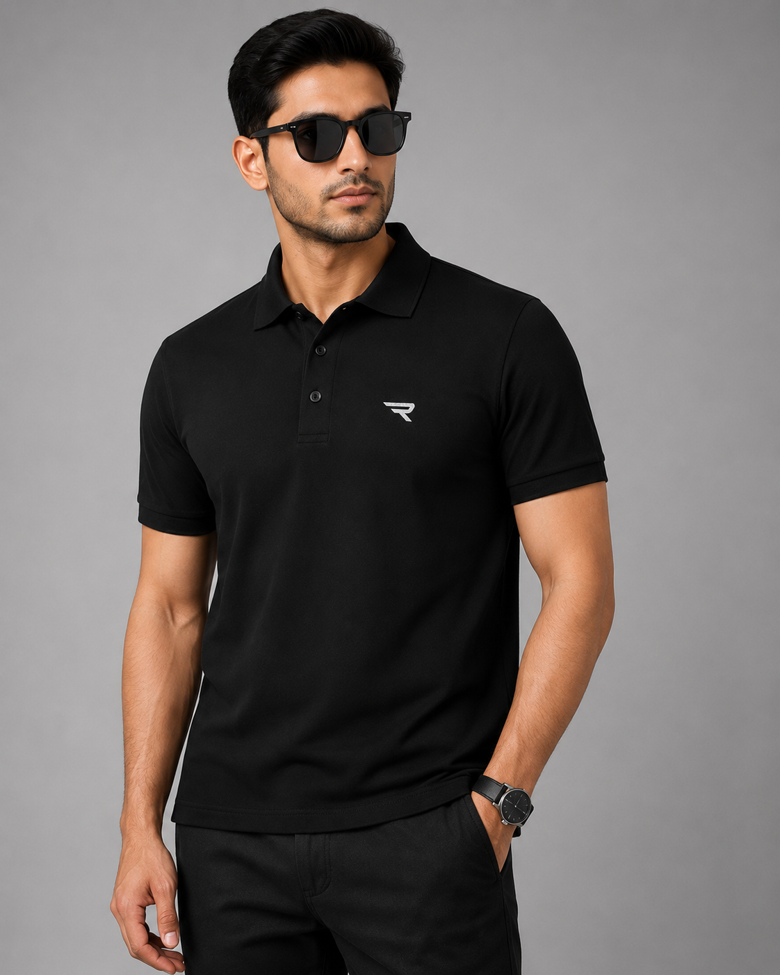 Signature Men Classic Fit Black Polo T-Shirt