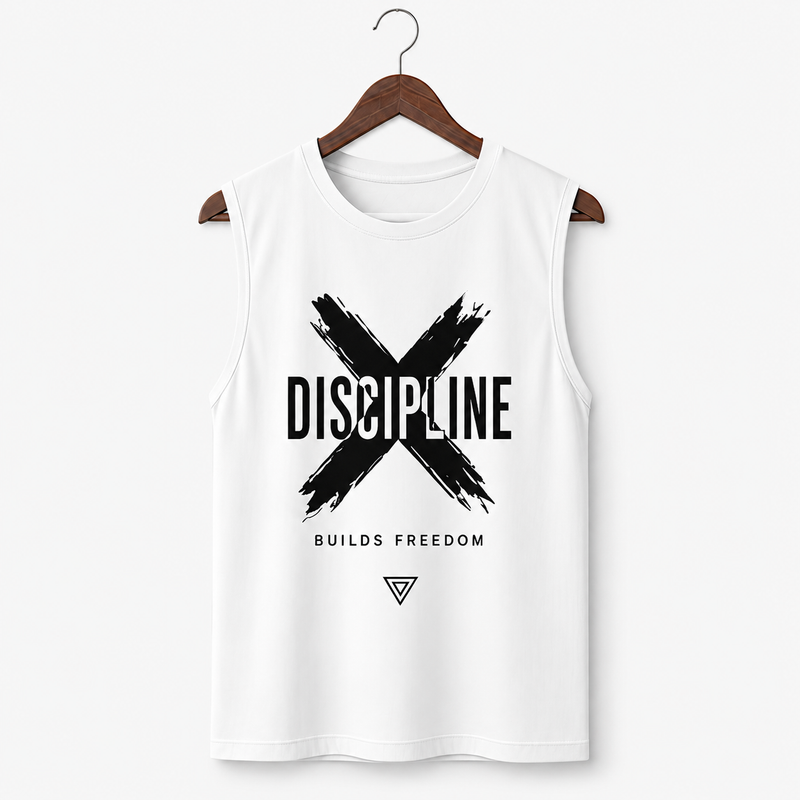 Discipline White Men's Graphic Tank Top