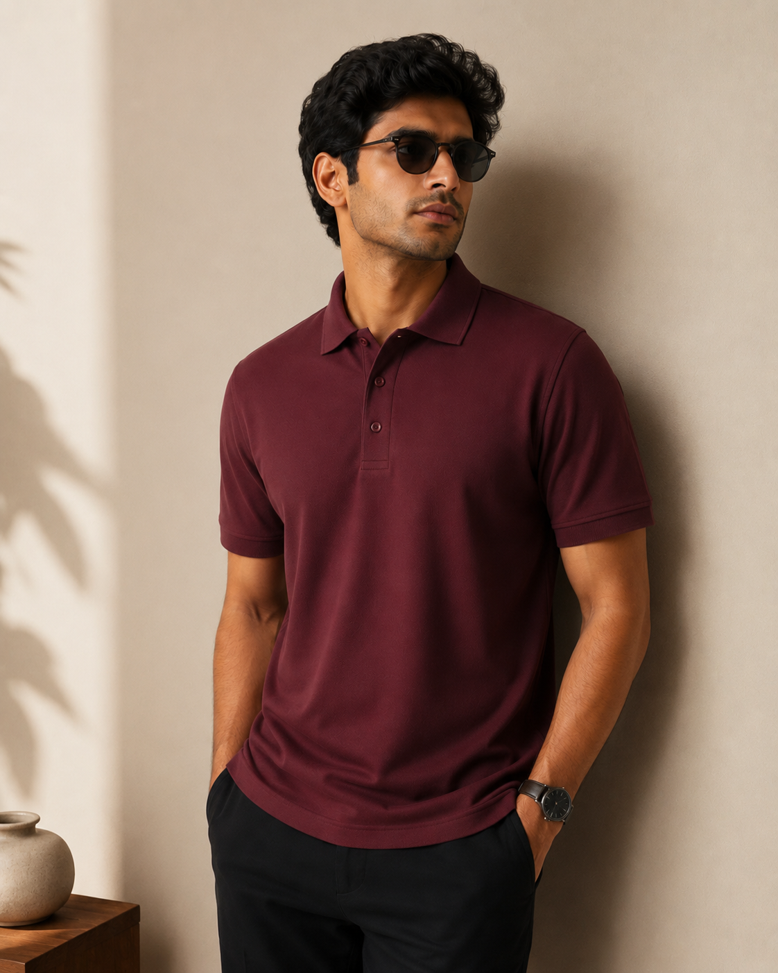 Signature Men Classic Fit Maroon Polo T-Shirt