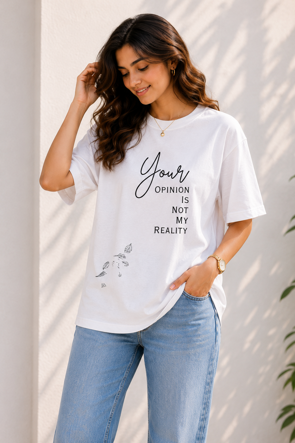 Women Independent Spirit Typography Oversized T-Shirt