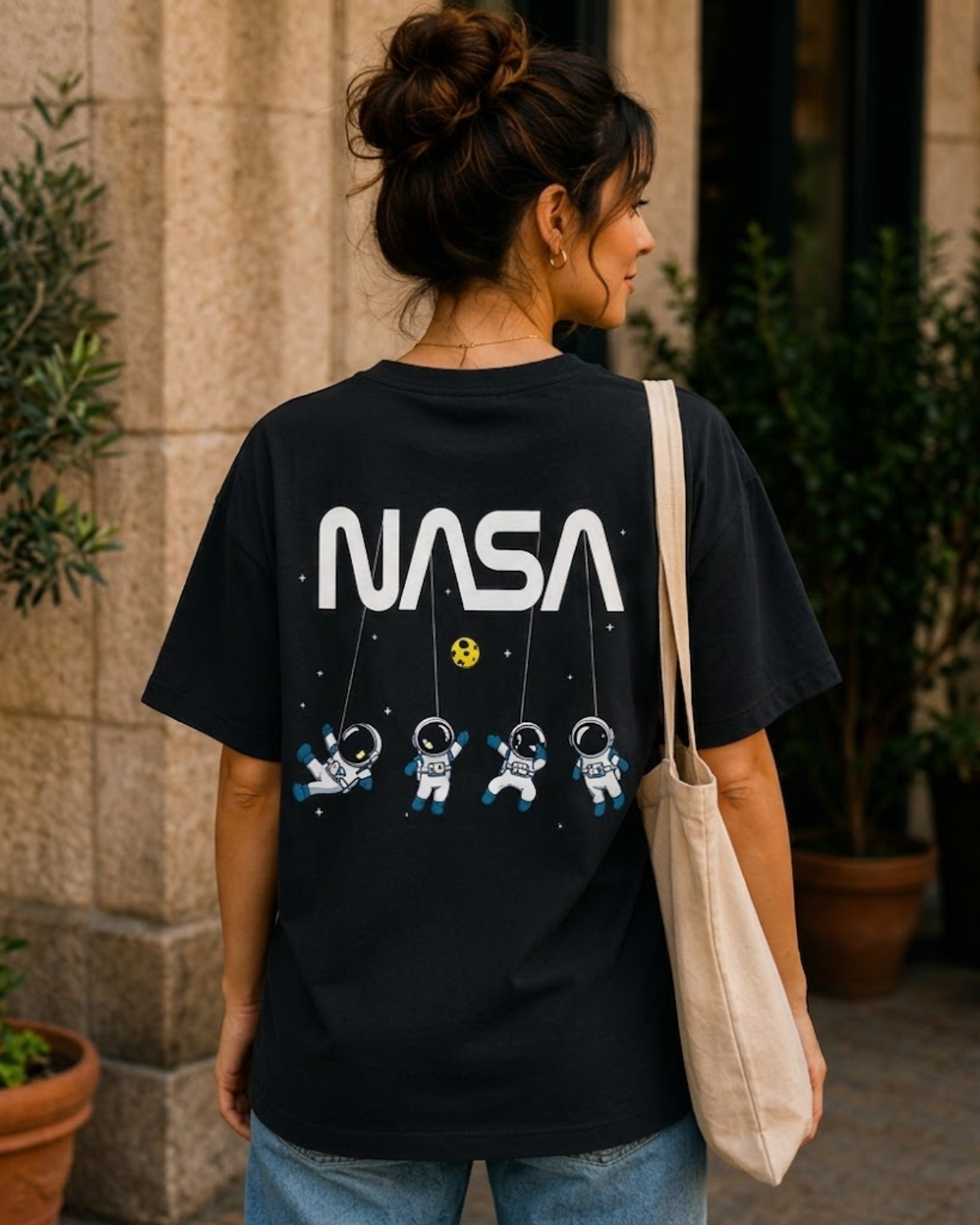 Women NASA Astronauts Oversized Graphic T-Shirt