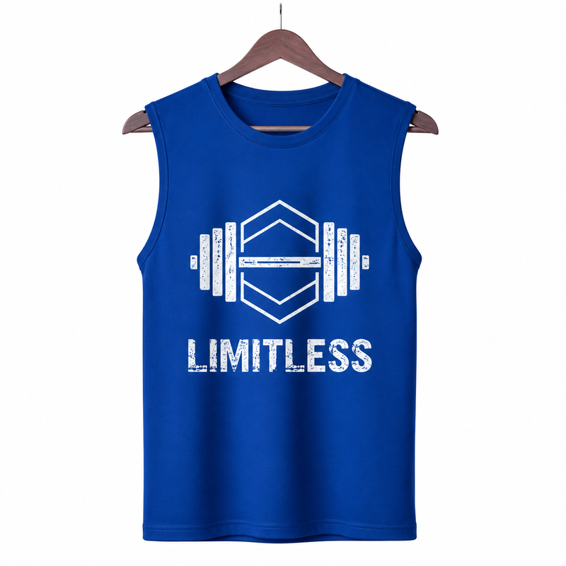 Limitless Royal Blue Men's Graphic Tank Top