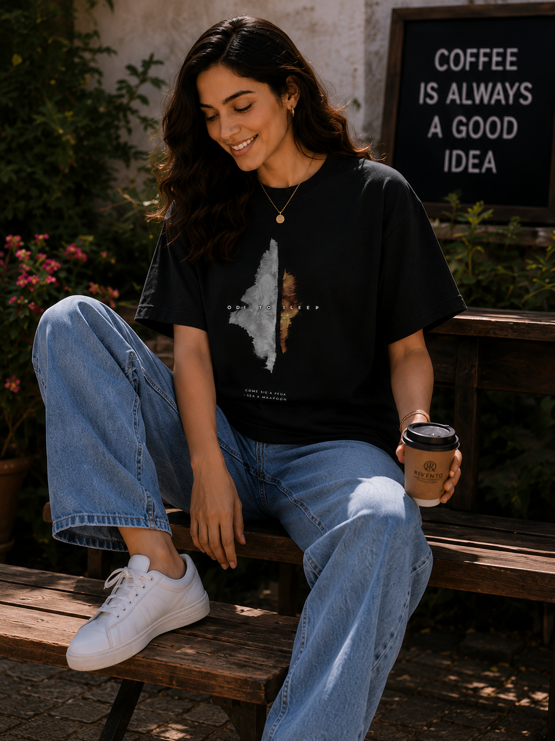Women Ode to Sleep Minimalist Graphic Oversized T-Shirt