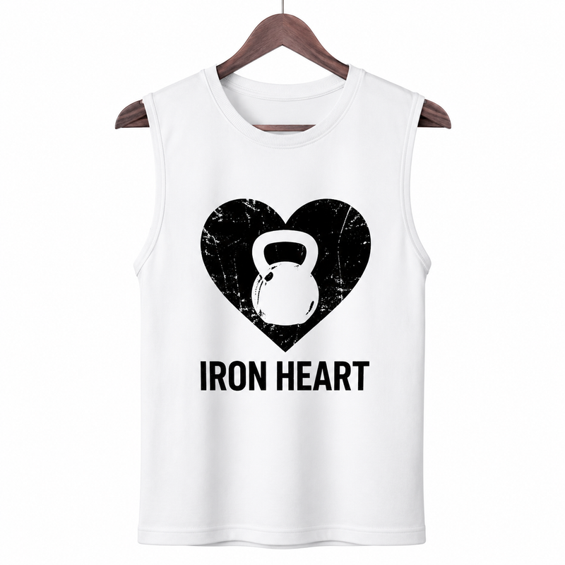 Iron Heart White Men's Graphic Tank Top