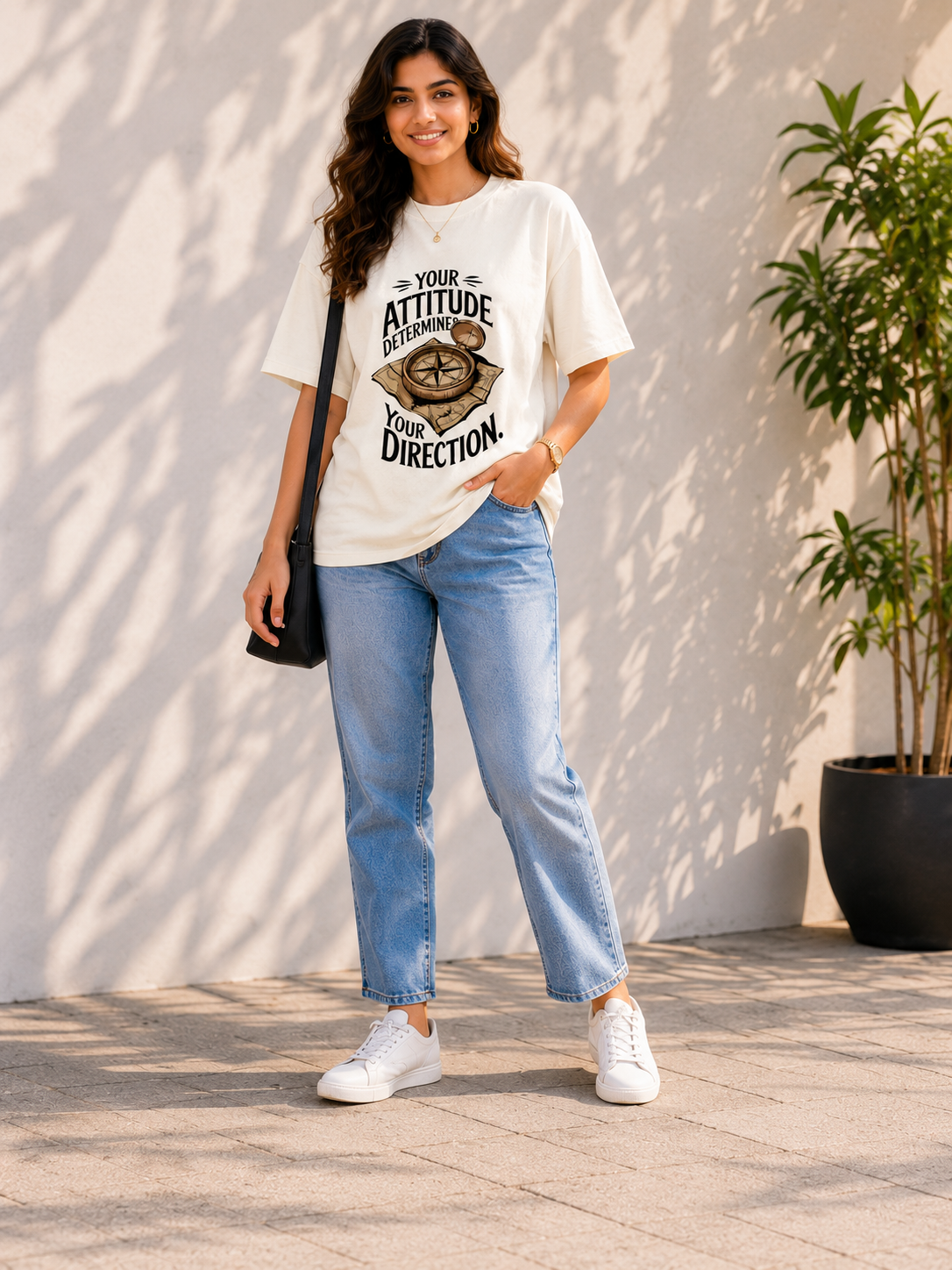 Women Direction & Destiny Collection Oversized T-Shirt