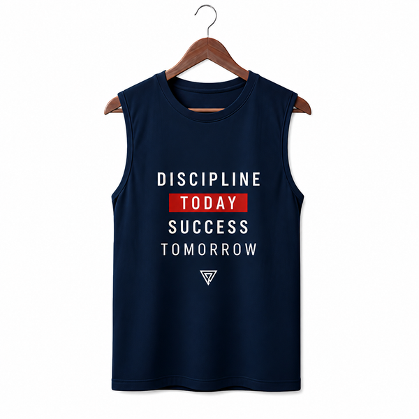 Discipline Navy Blue Men's Graphic Tank Top