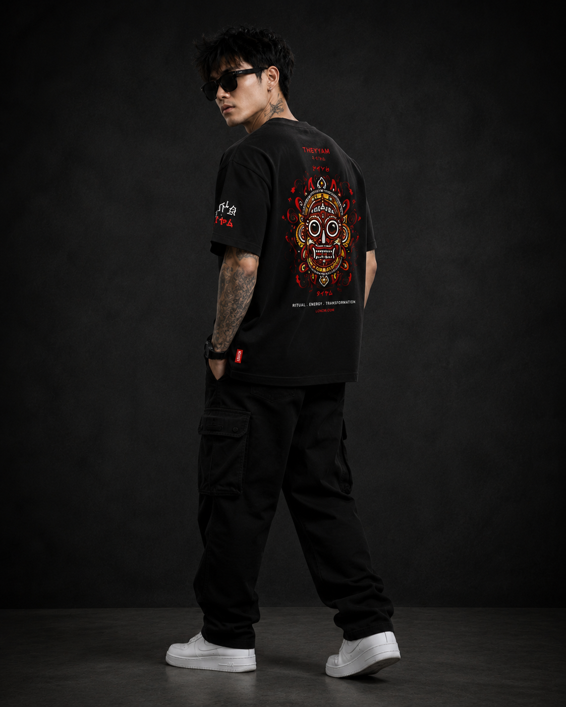 Ritual Energy Black Premium Oversized Graphic T-Shirt