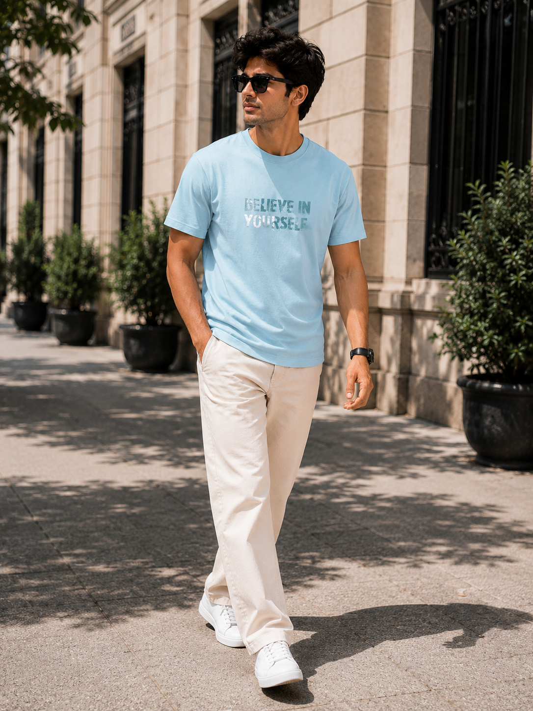 Believe In Yourself Sky Blue Men's Classic Fit T-Shirt