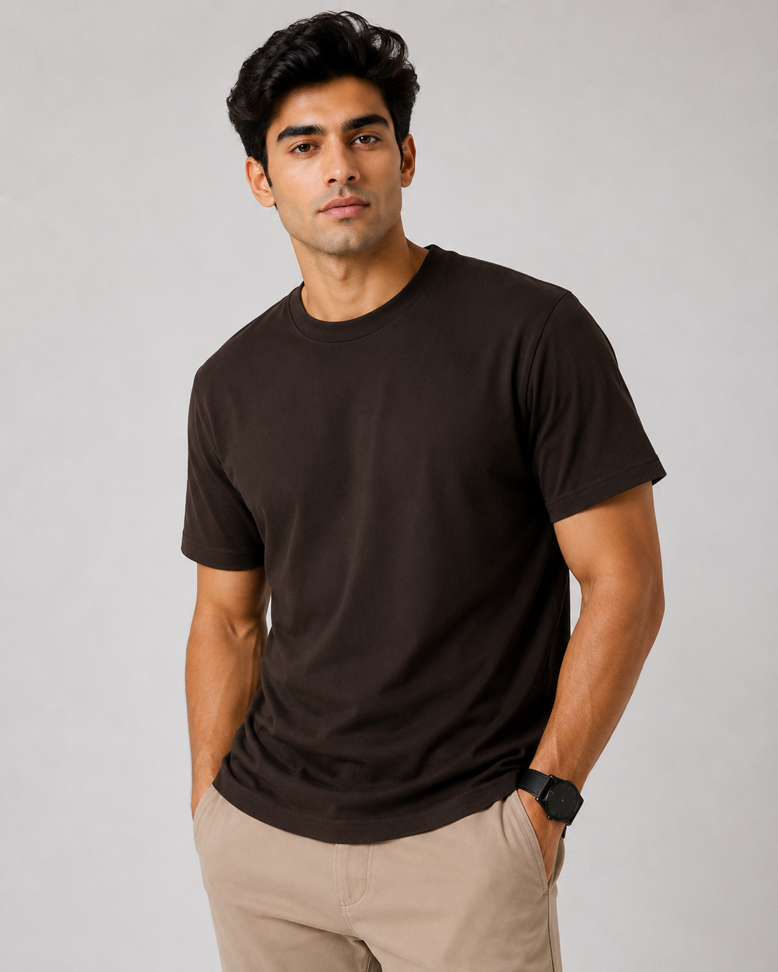 Coffee Brown Premium Solid Classic Fit T-Shirt