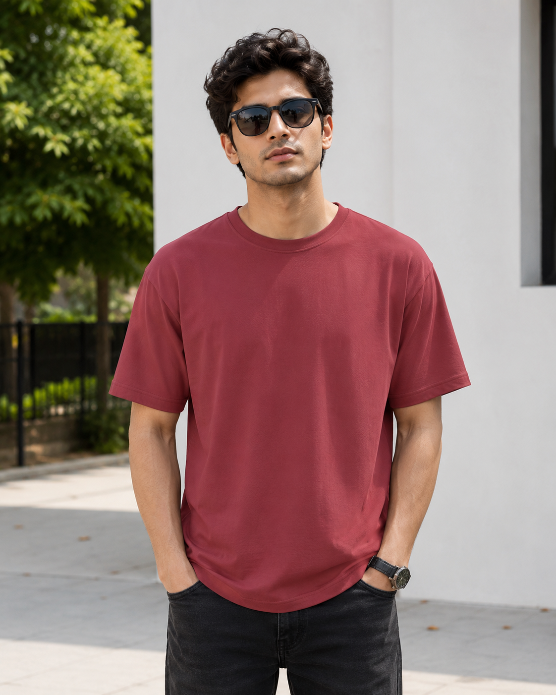 Coral Premium Solid Classic Fit T-Shirt