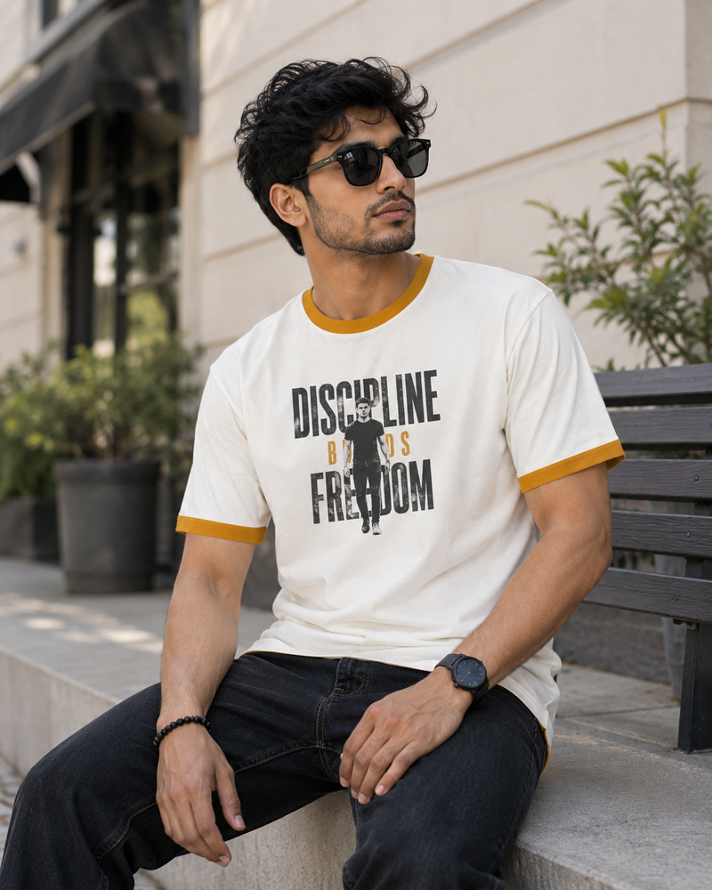 Discipline Freedom White Men's Classic Fit T-Shirt