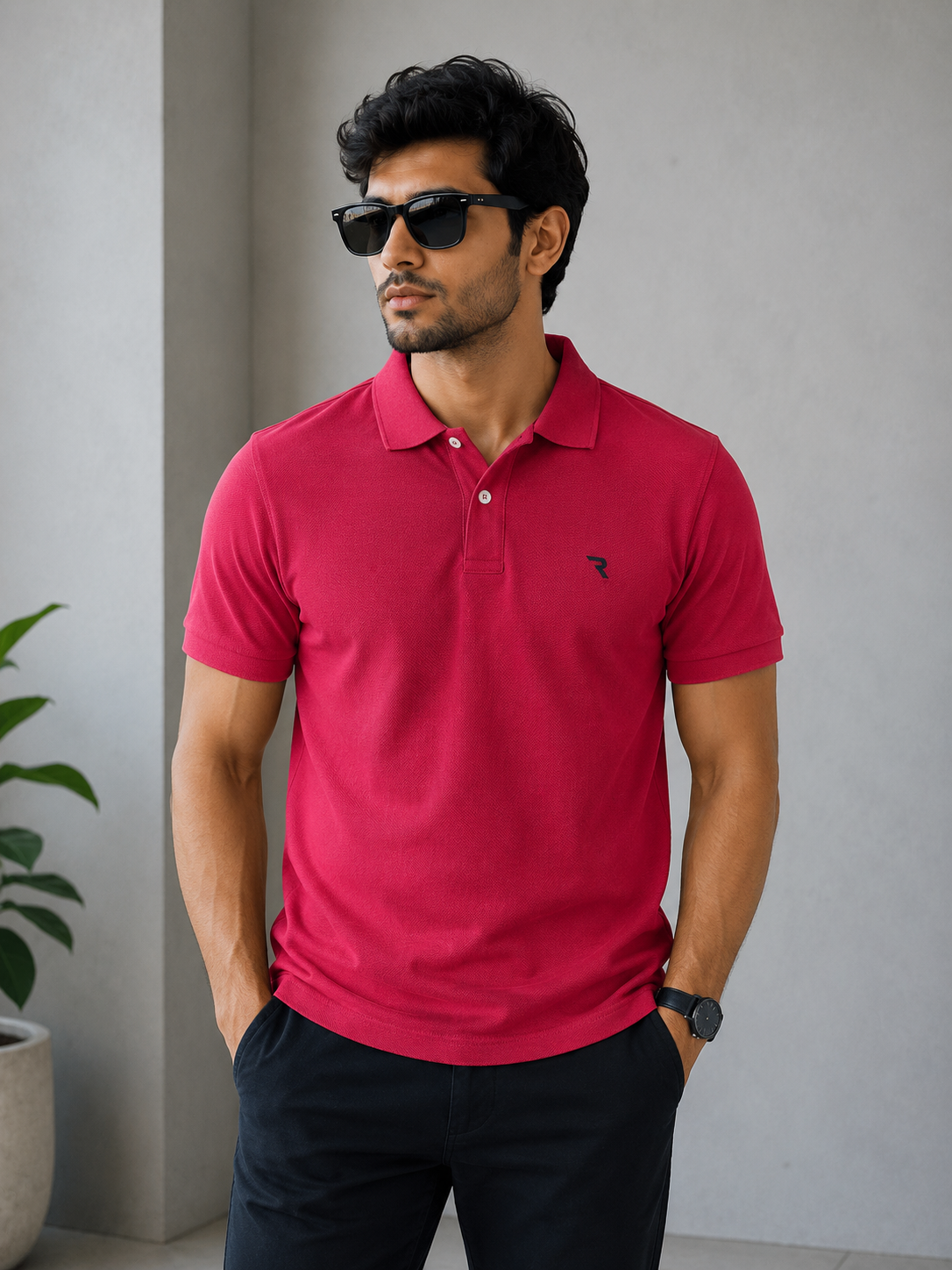 Signature Men Classic Fit Red Polo T-Shirt