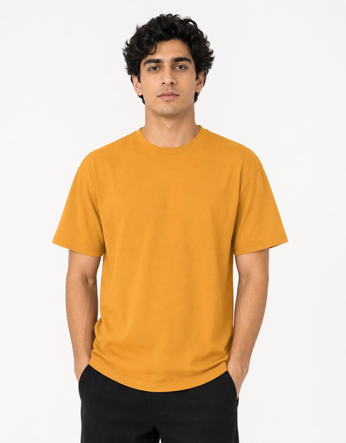 Golden Yellow Premium Solid Classic Fit T-Shirt