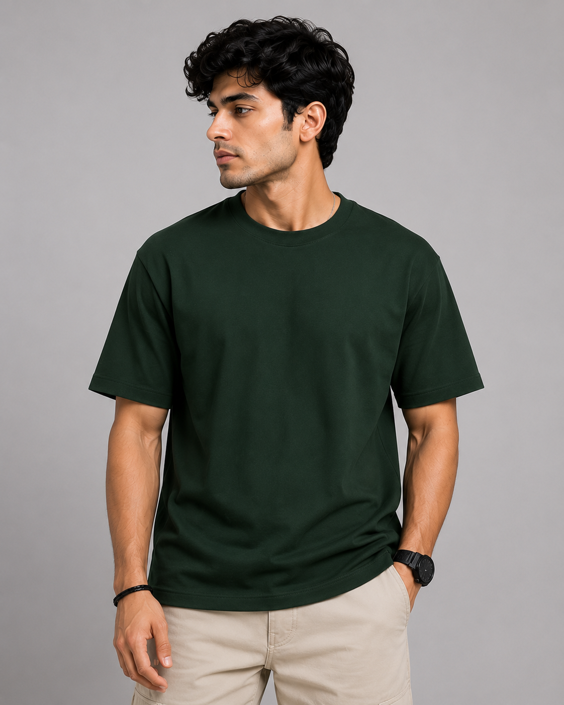 Green Premium Solid Classic Fit T-Shirt