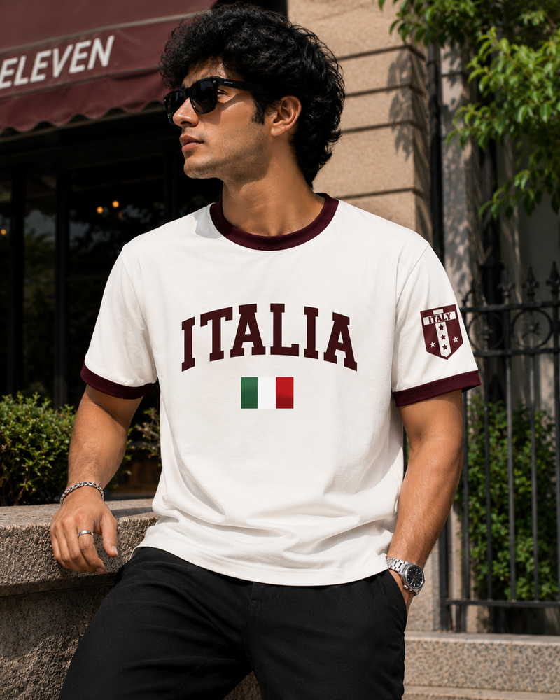 Italia White Men's Classic Fit T-Shirt
