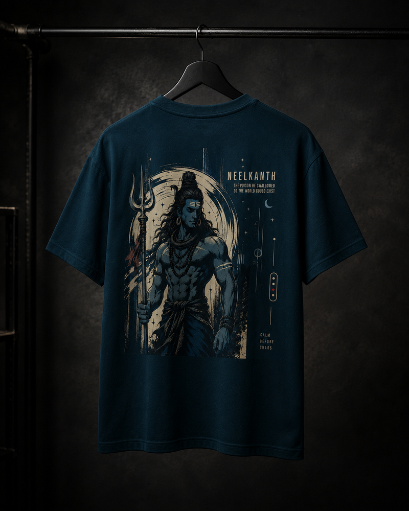 Neelkanth Shiva Graphic Blue Men's Classic Fit T-Shirt