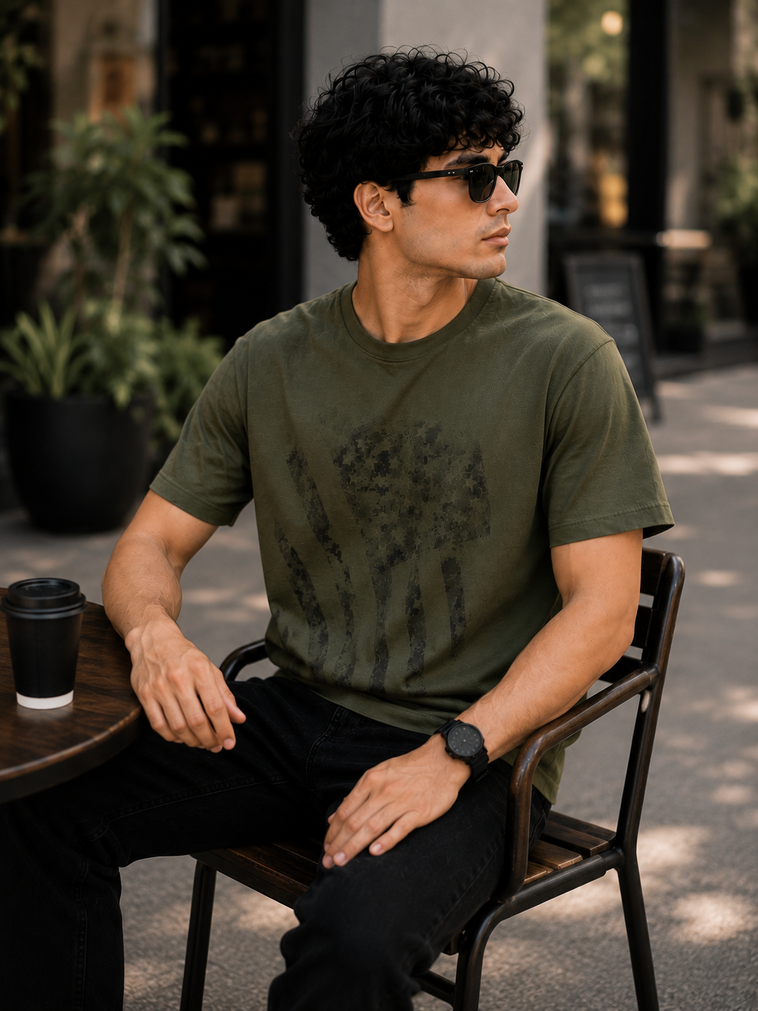Abstract Graphic Olive Men's Classic Fit T-Shirt