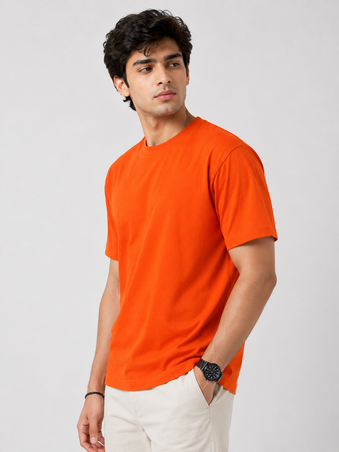 Orange Premium Solid Classic Fit T-Shirt