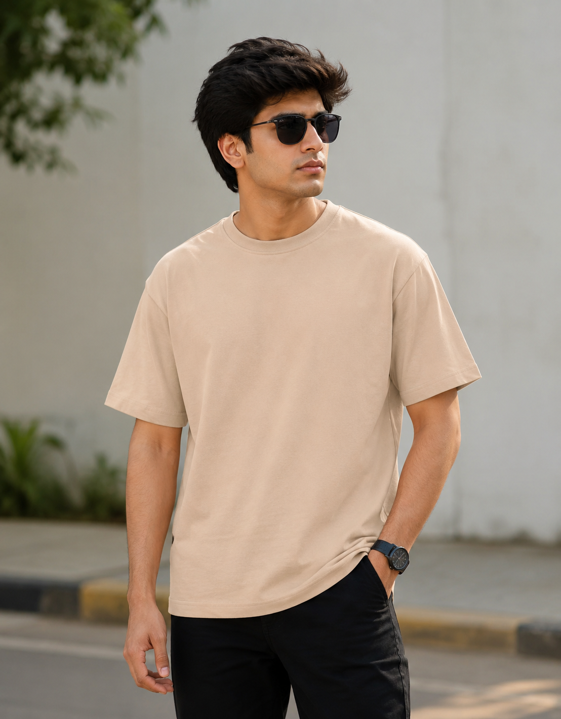 Peach Premium Solid Classic Fit T-Shirt
