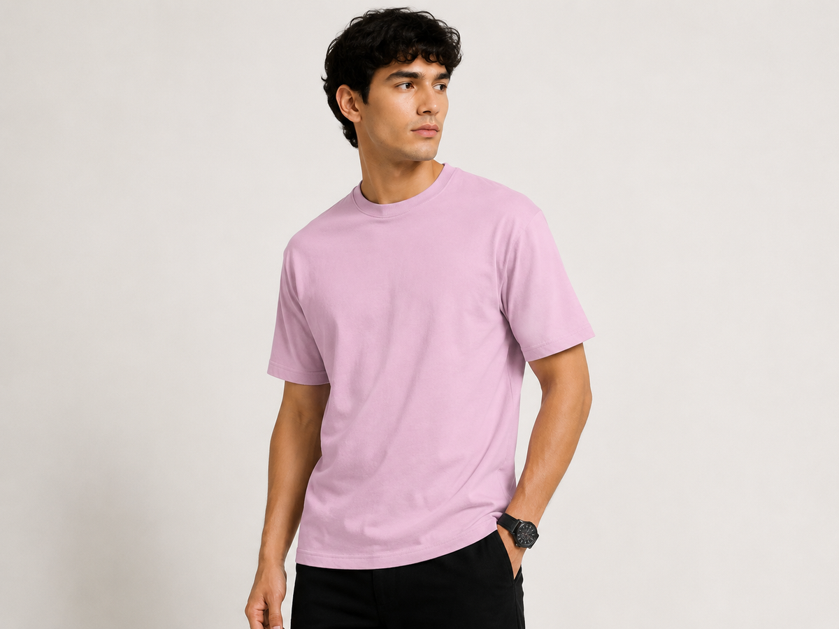 Soft Pink Premium Solid Classic Fit T-Shirt