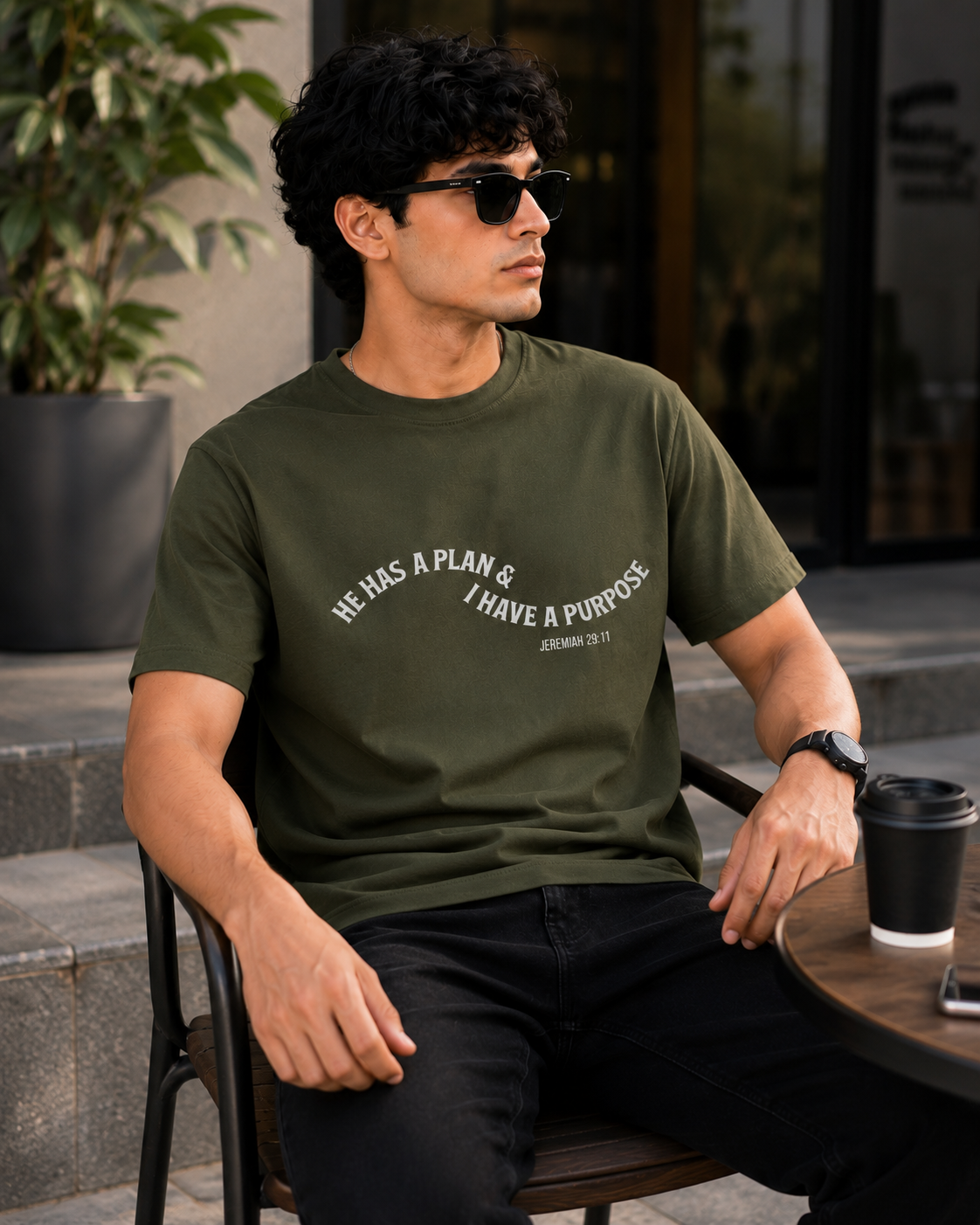 buy mens olive t-shirt