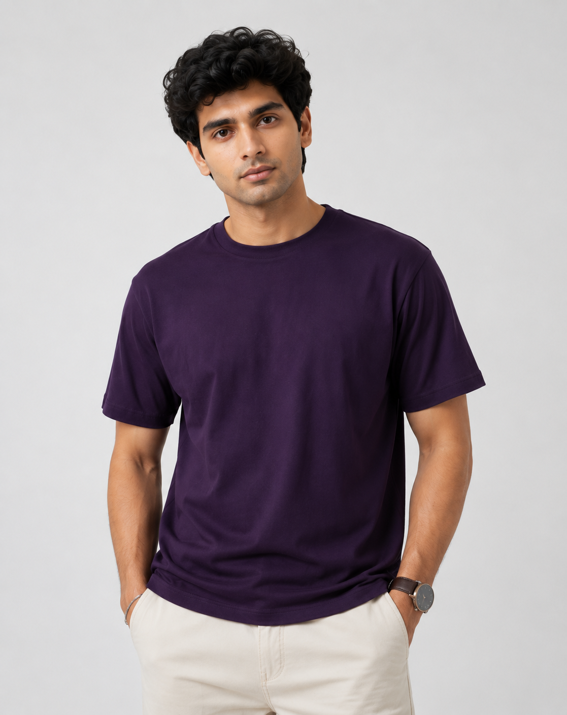Purple Premium Solid Classic Fit T-Shirt