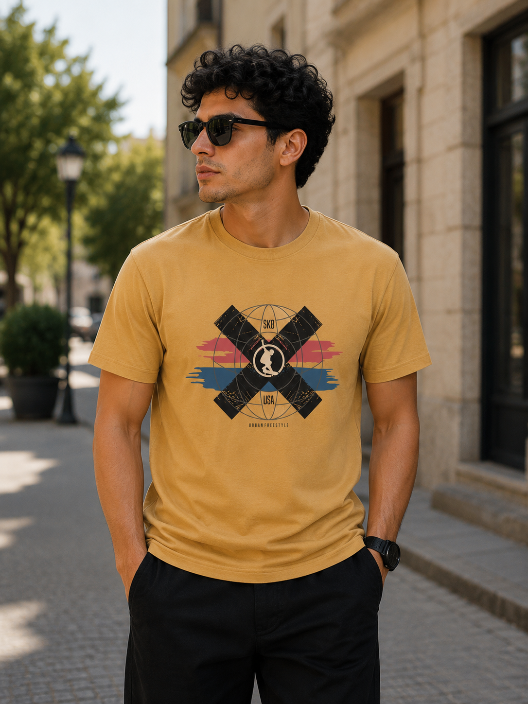 Crossed Weapons Mustard Men's Classic Fit T-Shirt