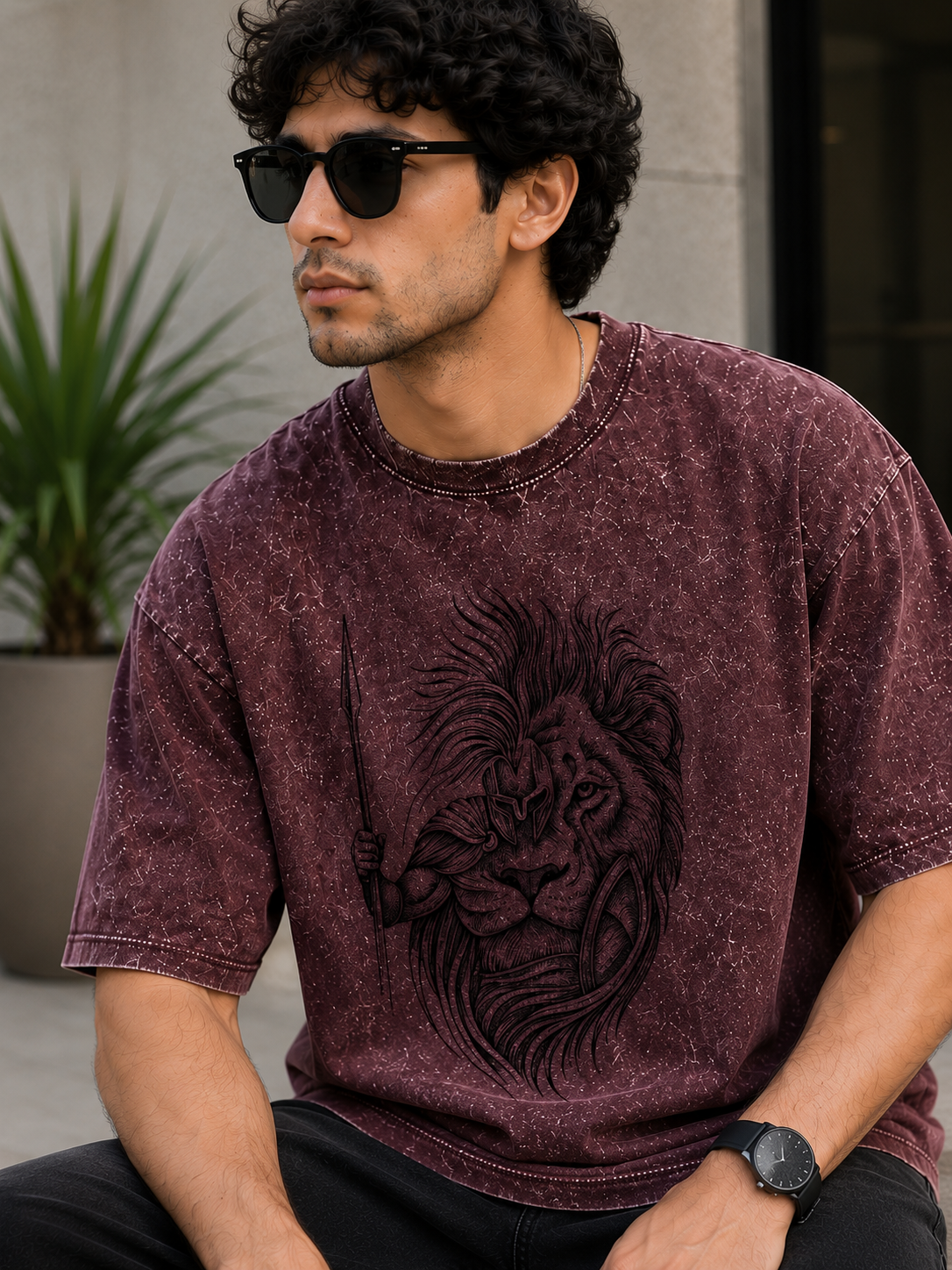 order maroon oversized t-shirt
