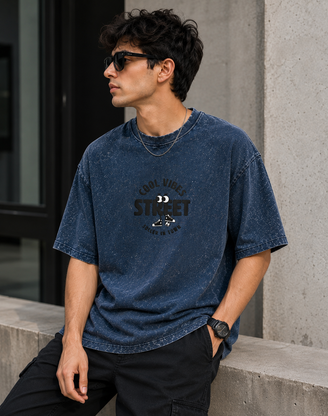 navy blue t-shirt