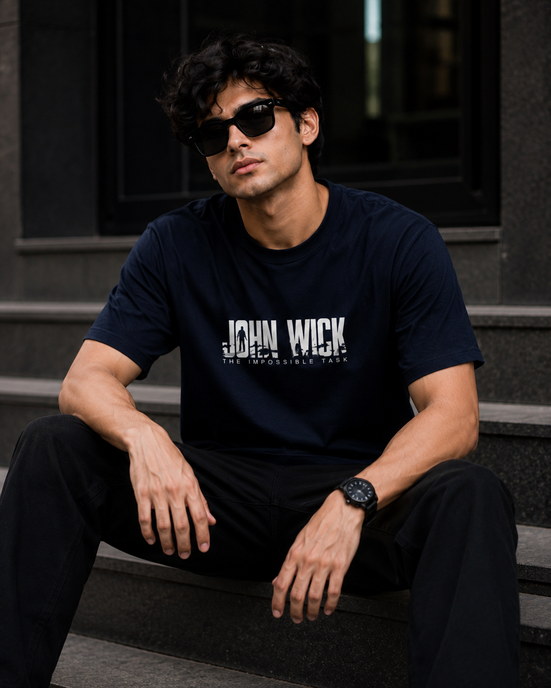 buy navy blue t-shirt men