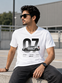 Vintage 07 White Men's Classic Fit V-Neck T-Shirt