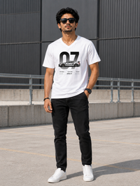 Vintage 07 White Men's Classic Fit V-Neck T-Shirt