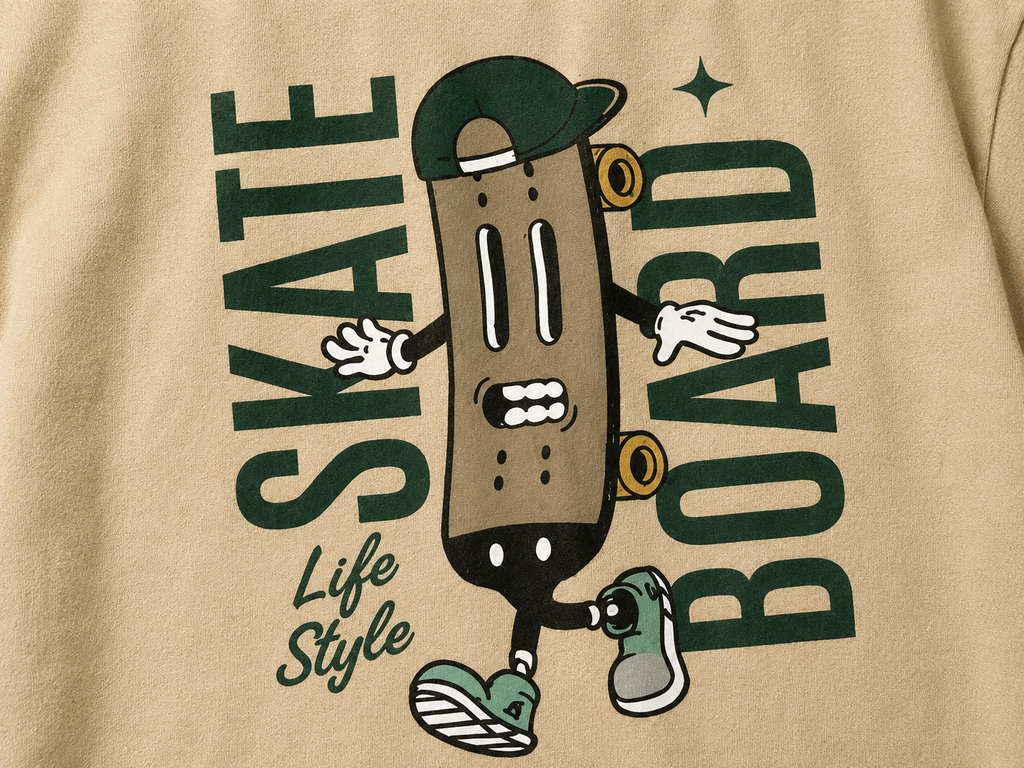 Skateboard Vibes Graphic Oversized T-Shirt for Men