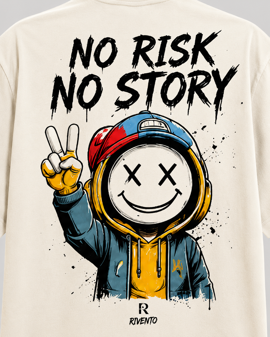 No Risk No Story Oversized Graphic T-Shirt for Men