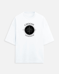 Navigation Graphic Oversized T-Shirt in White - Rivento Fashion oversized t-shirt for men