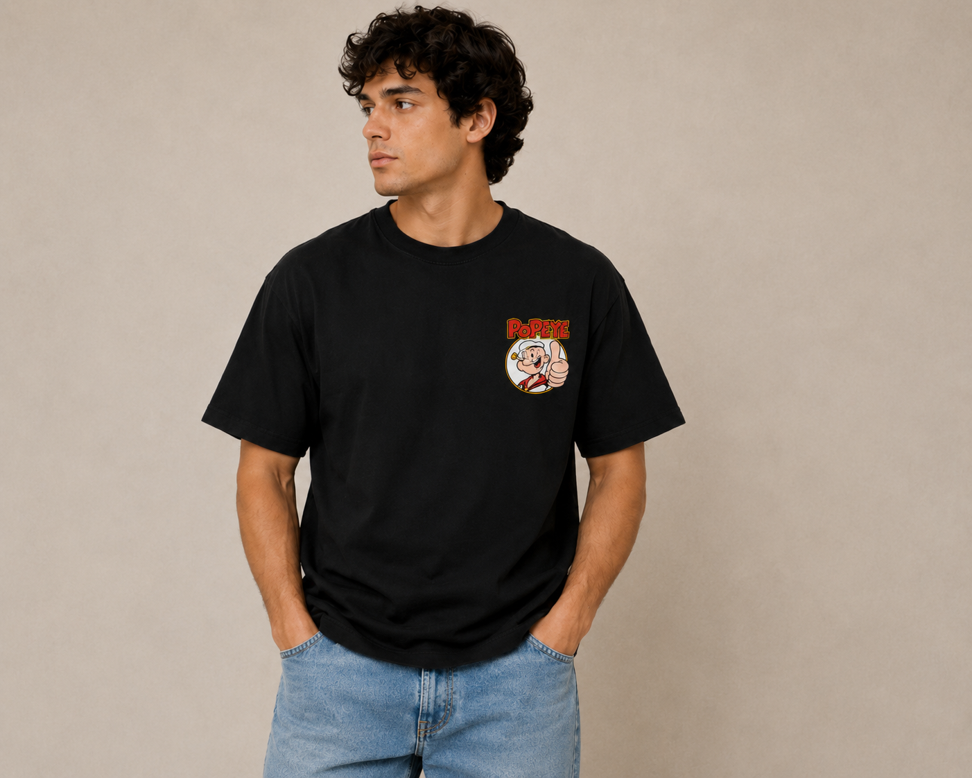 Popeye Sailor Men Classic Fit Cartoon Graphic T-Shirt