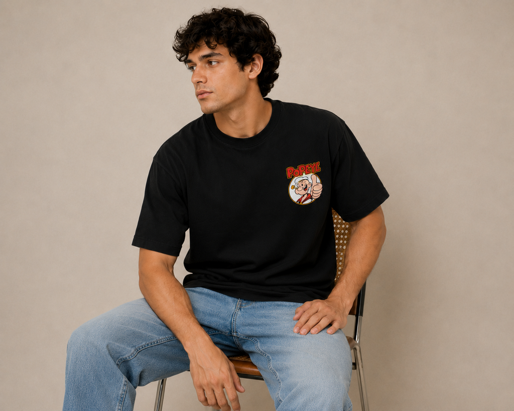 Popeye Sailor Men Classic Fit Cartoon Graphic T-Shirt
