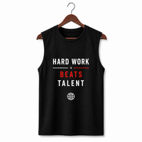 Hard Work Beats Talent Black Men's Graphic Tank Top